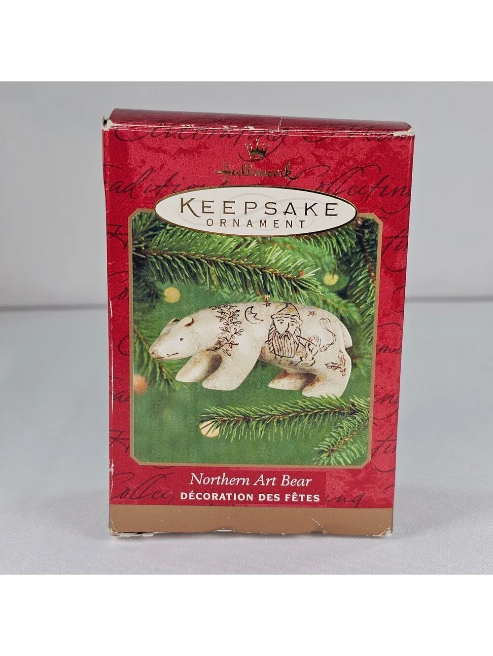 Vtg Hallmark Keepsake Northern Art Bear Ornament 2000 Rich LaPierre Ivory Look